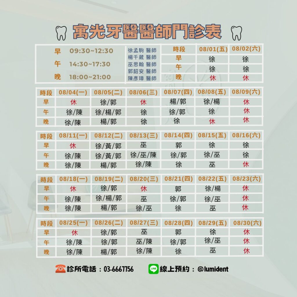 114.08醫師班表